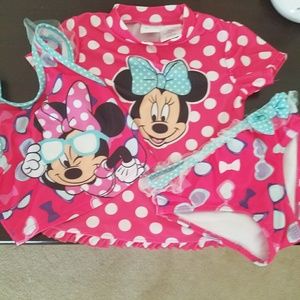 3-piece Disney's 3T Girl Minnie Mouse Swim Suit